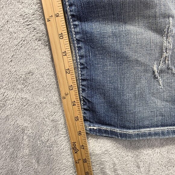 BKE Shorts Womens 28 Blue Stella Bermuda Denim Distressed Rhinestone Stretch - Picture 7 of 9
